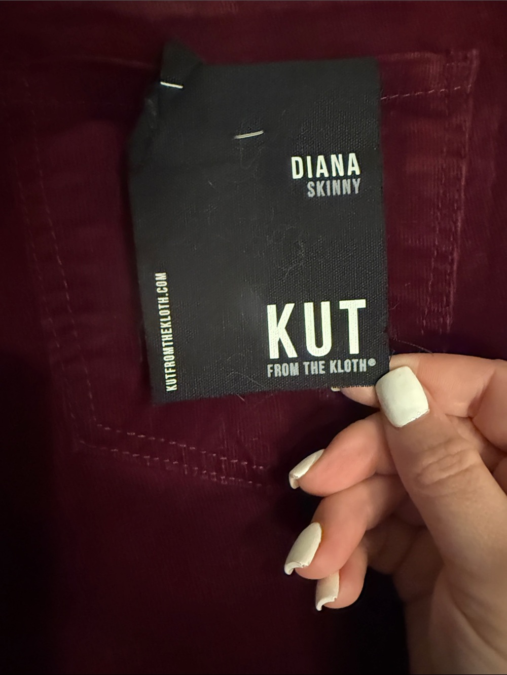 Kut from the Kloth Burgundy Diana Skinny Jeans - Picture 3 of 4